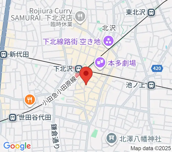 下北沢モナレコードの地図