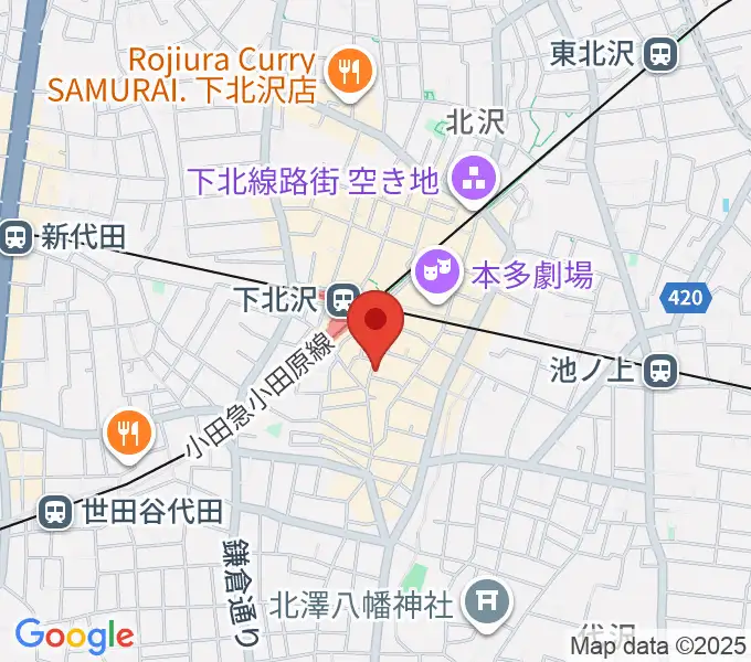 下北沢モナレコードの地図