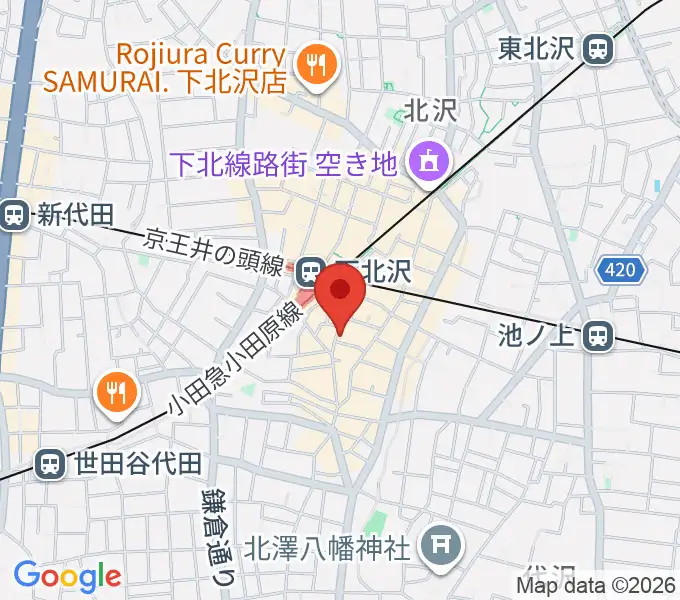 下北沢モナレコードの地図