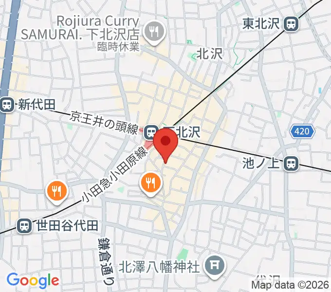 下北沢モナレコードの地図