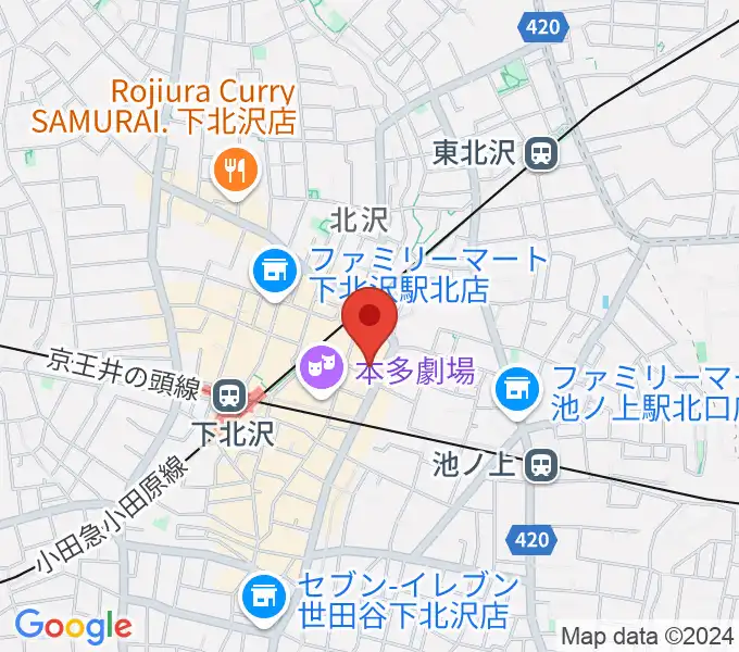 北沢タウンホールの地図