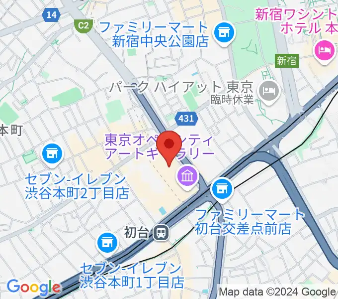 東京オペラシティの地図