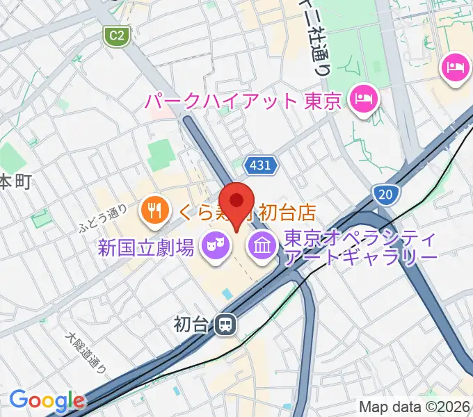 東京オペラシティの地図