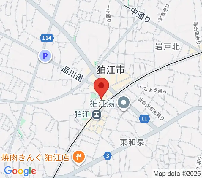 狛江エコルマホールの地図