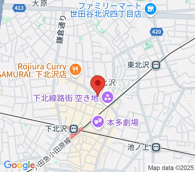 下北沢アーチストの地図