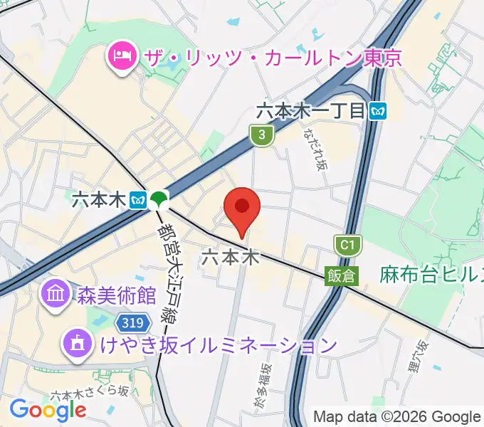 六本木Piano Bar IZUMIの地図