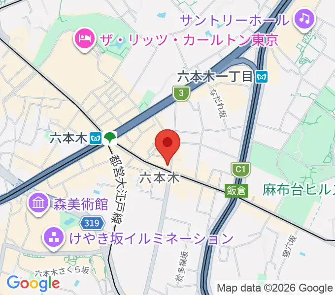 六本木Piano Bar IZUMIの地図