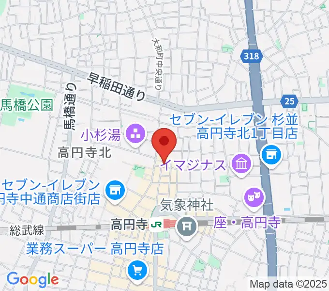 高円寺ムーンストンプの地図
