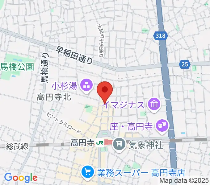 高円寺ムーンストンプの地図