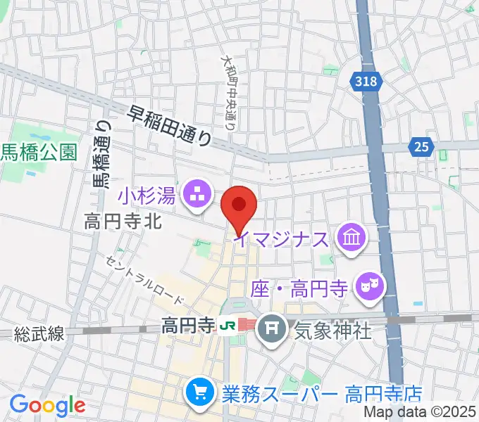 高円寺ムーンストンプの地図