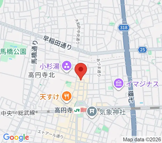 高円寺ムーンストンプの地図