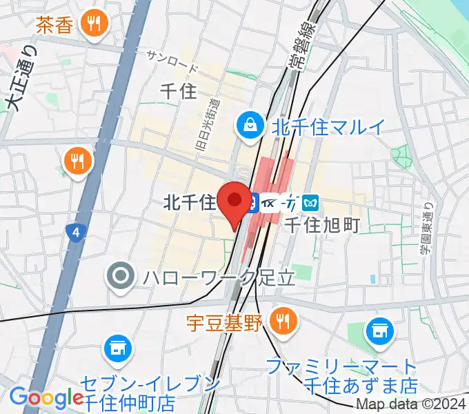 北千住ランチェリーの地図