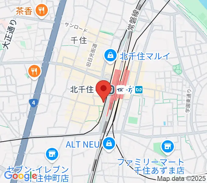 北千住ランチェリーの地図