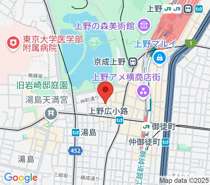 上野アリエスの地図