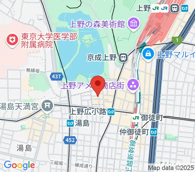 上野アリエスの地図