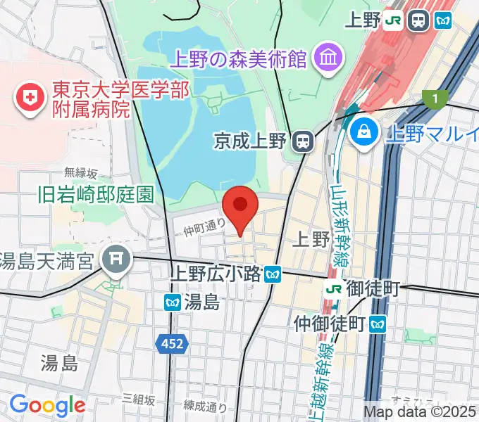 上野アリエスの地図