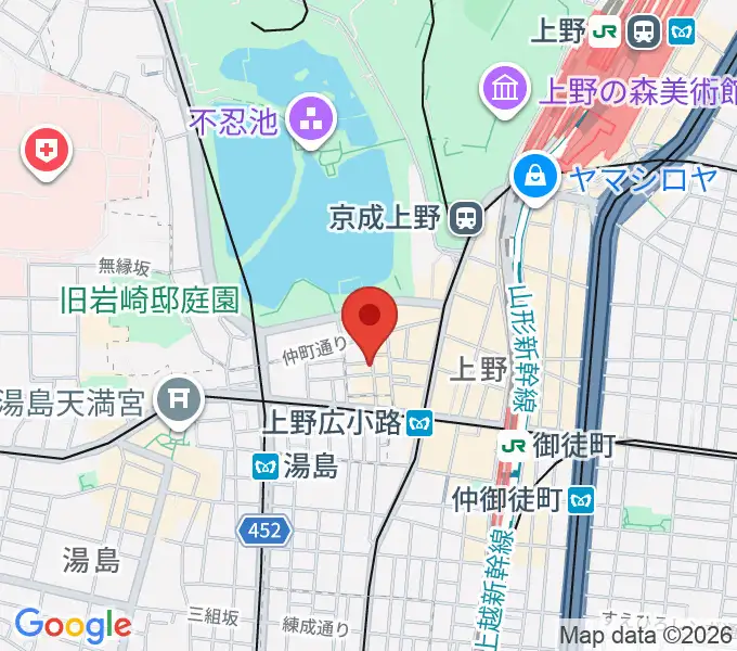 上野アリエスの地図