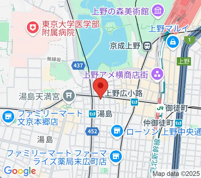 湯島カスターの地図