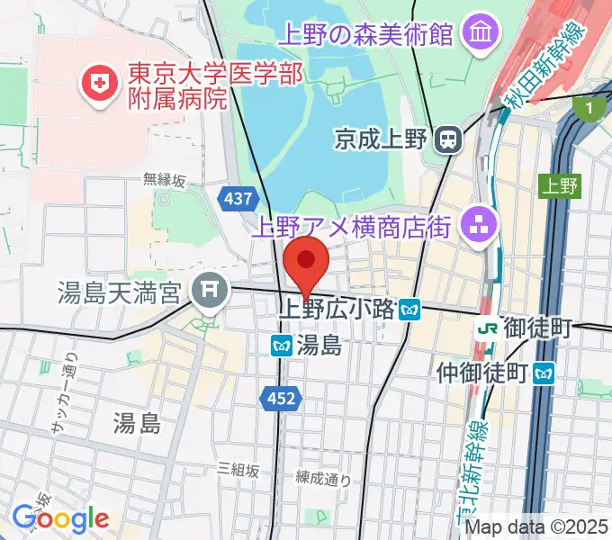 湯島カスターの地図