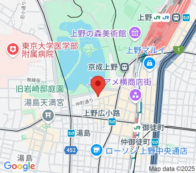 上野ANTON STUDIOの地図