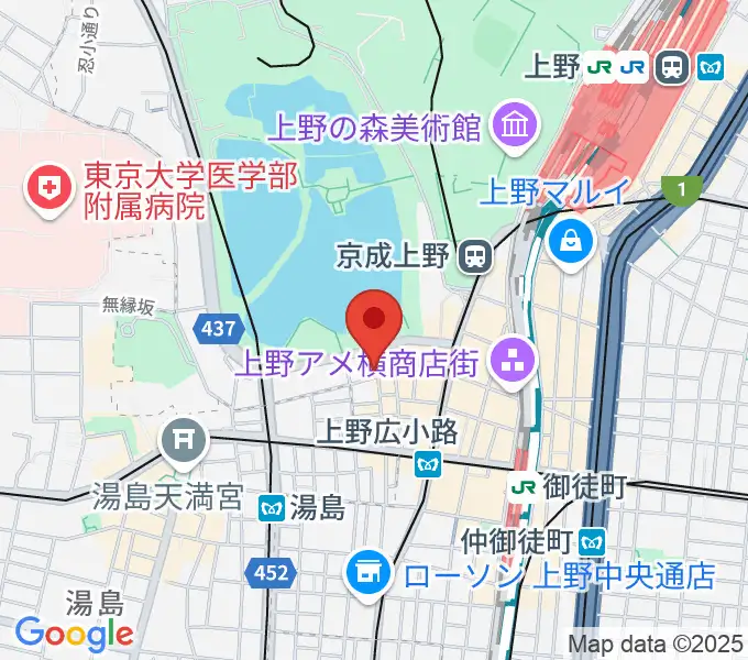 上野ANTON STUDIOの地図