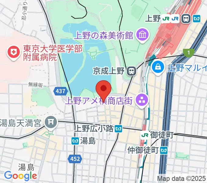 上野ANTON STUDIOの地図