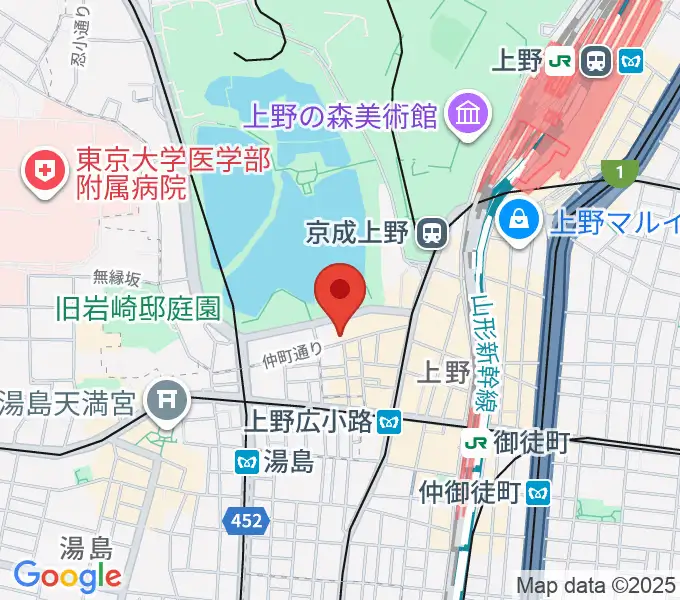 上野ANTON STUDIOの地図