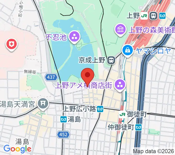 上野ANTON STUDIOの地図