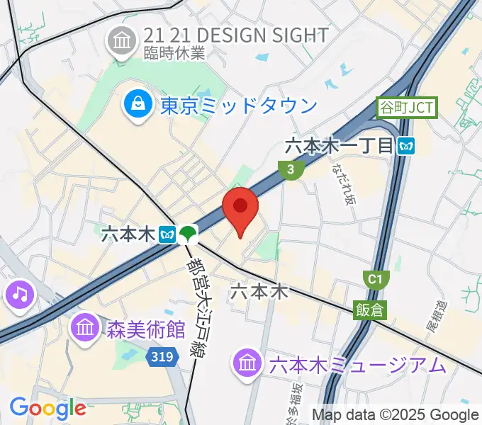 六本木バードランドの地図
