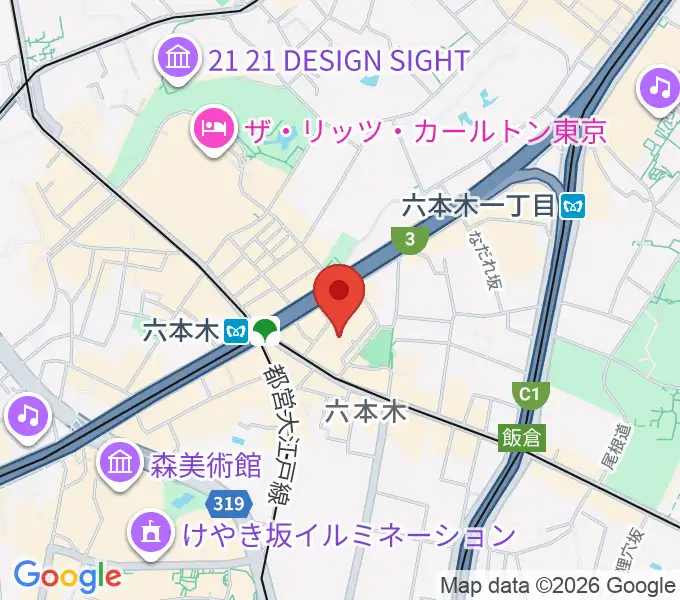 六本木バードランドの地図