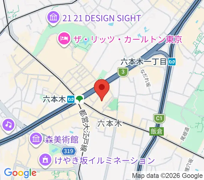 六本木バードランドの地図