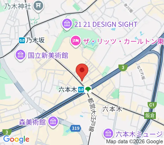 六本木ソフトウィンドの地図