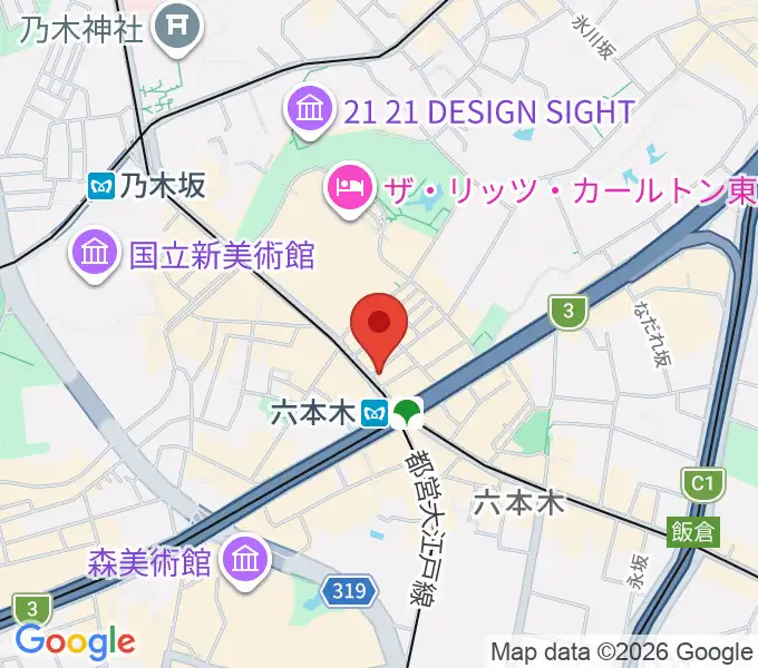 六本木ソフトウィンドの地図