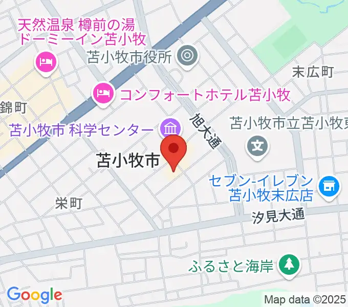 苫小牧市文化会館の地図