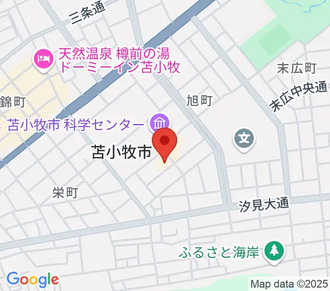 苫小牧市文化会館の地図