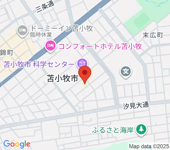苫小牧市文化会館の地図