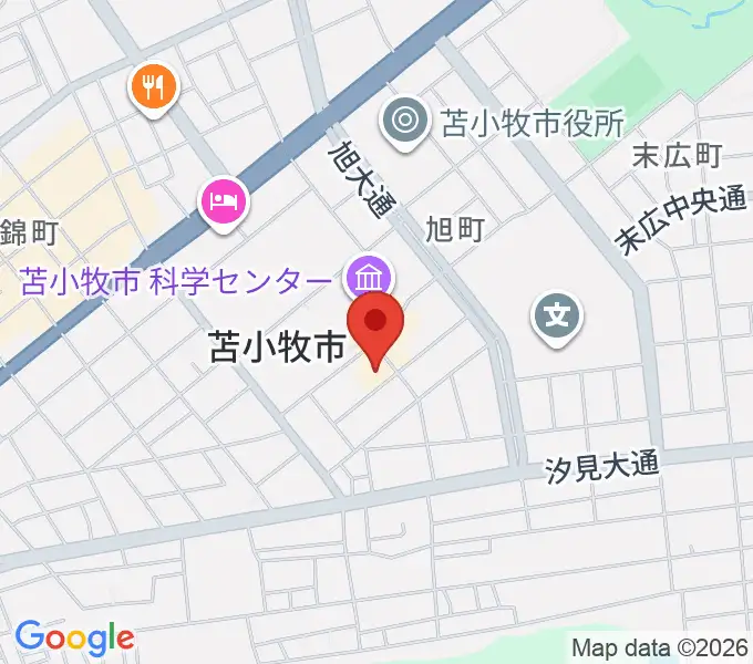苫小牧市文化会館の地図