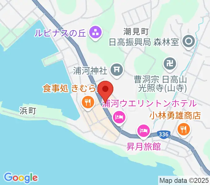 浦河町総合文化会館の地図
