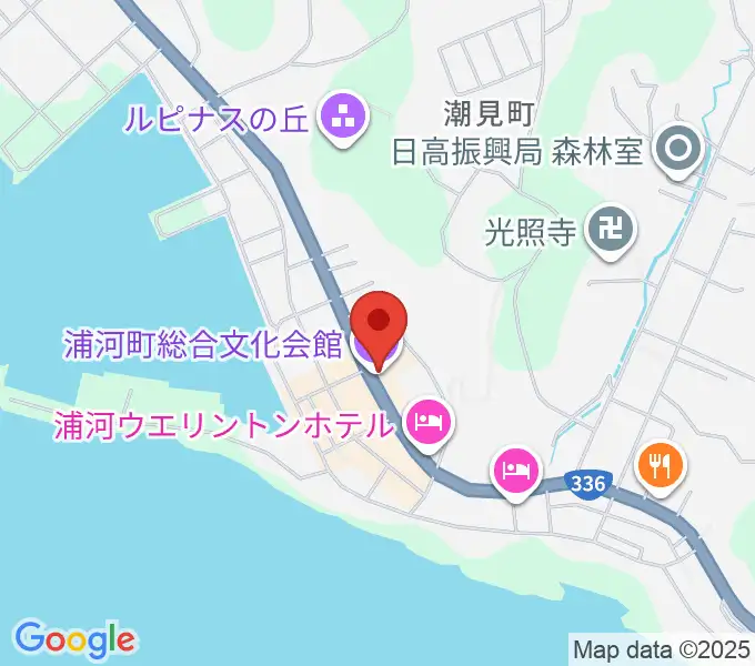 浦河町総合文化会館の地図
