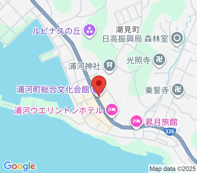 浦河町総合文化会館の地図
