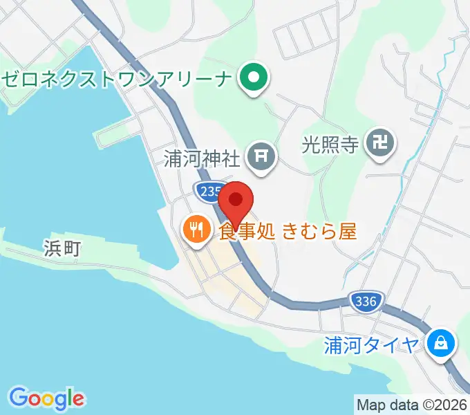 浦河町総合文化会館の地図
