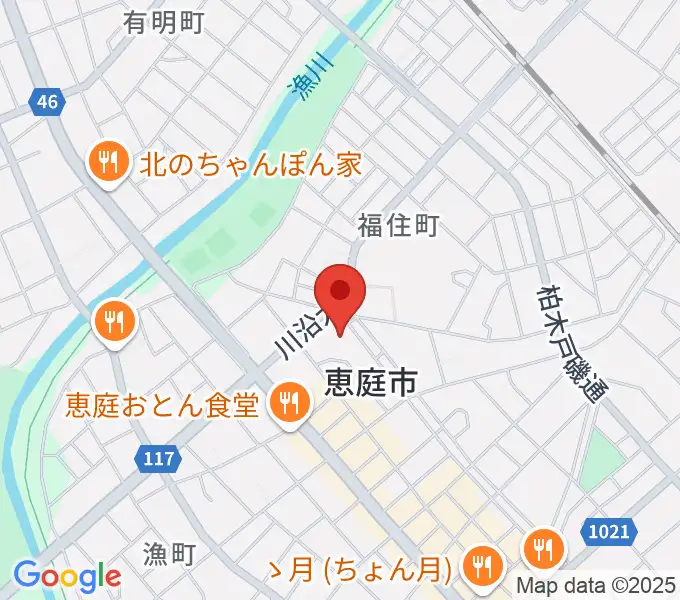 恵庭市民会館の地図
