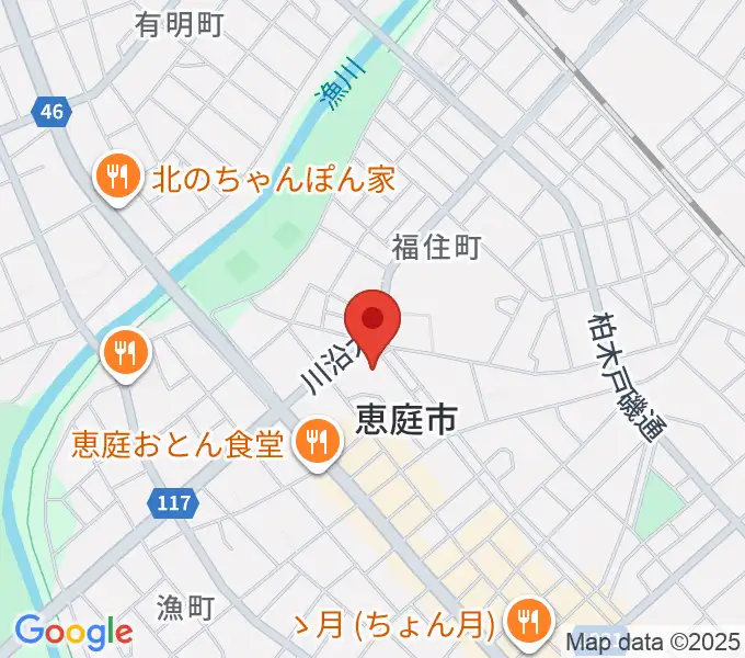 恵庭市民会館の地図