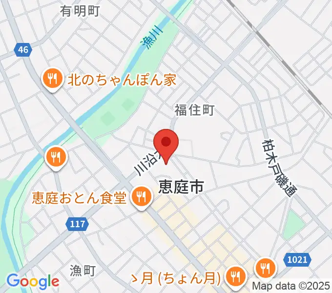 恵庭市民会館の地図