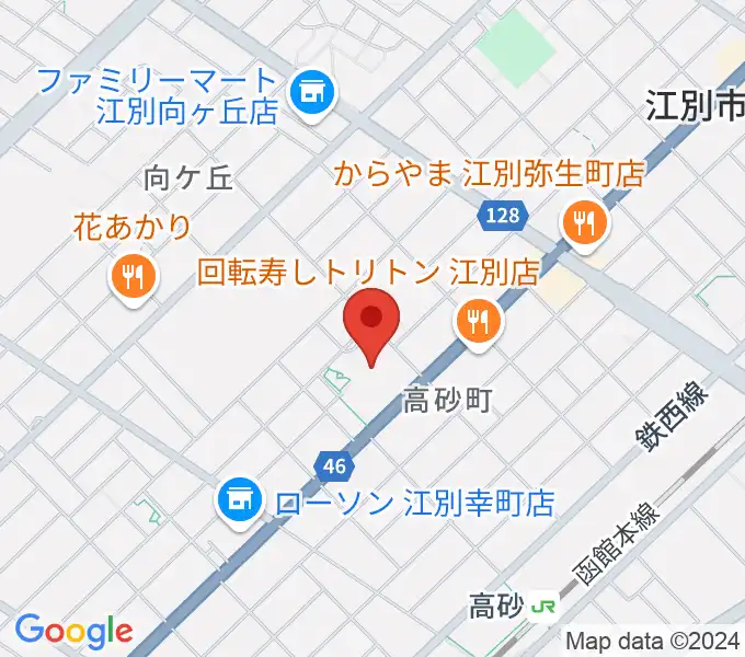 江別市民会館の地図