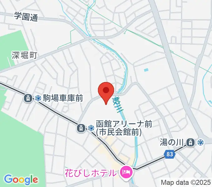 函館市民会館の地図