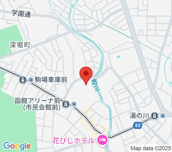 函館市民会館の地図