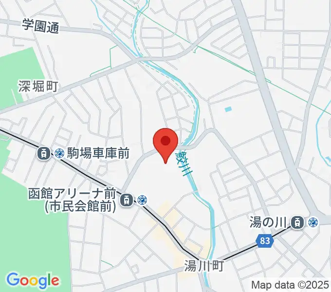 函館市民会館の地図