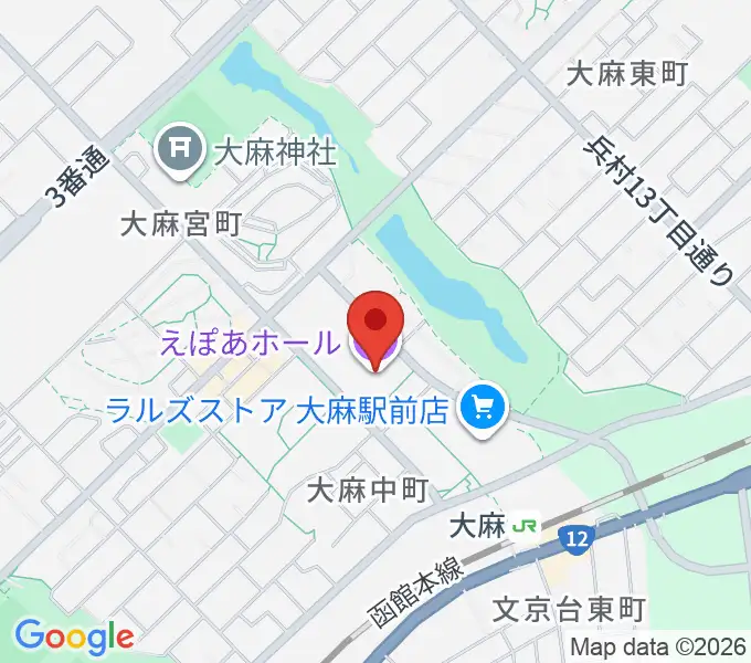 えぽあホールの地図