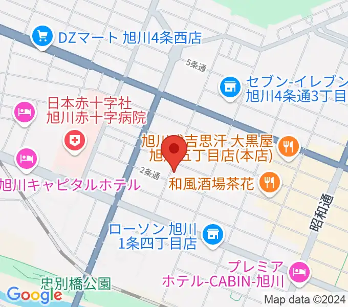 旭川アーリータイムズの地図